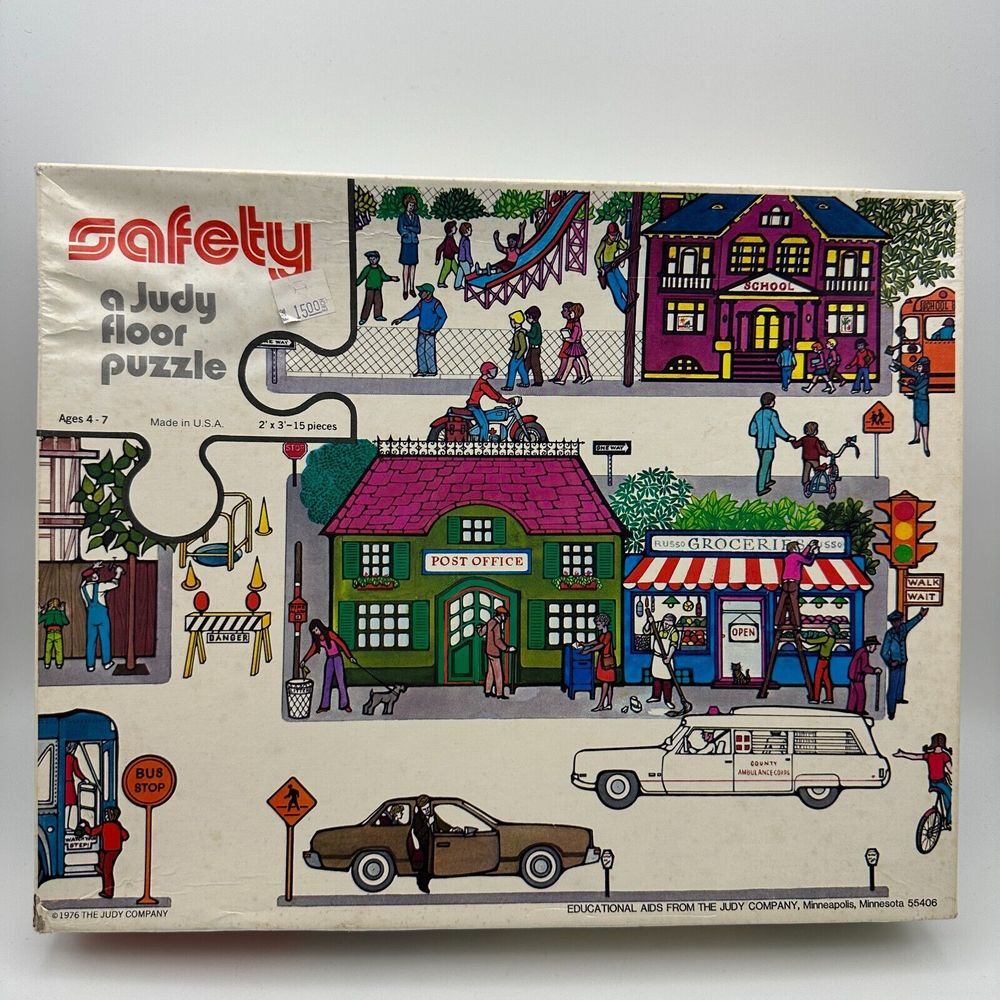 Vintage Safety Town Judy Floor Puzzle COMPLETE 1976‎ 15 Pieces 036004 USA
